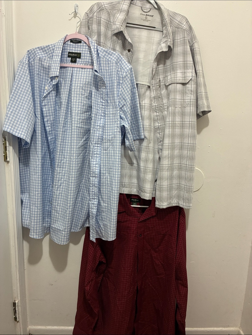 Van Heusen Light Blue Gingham Short-Sleeve Button-Front Shirt